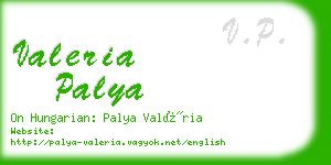 valeria palya business card
